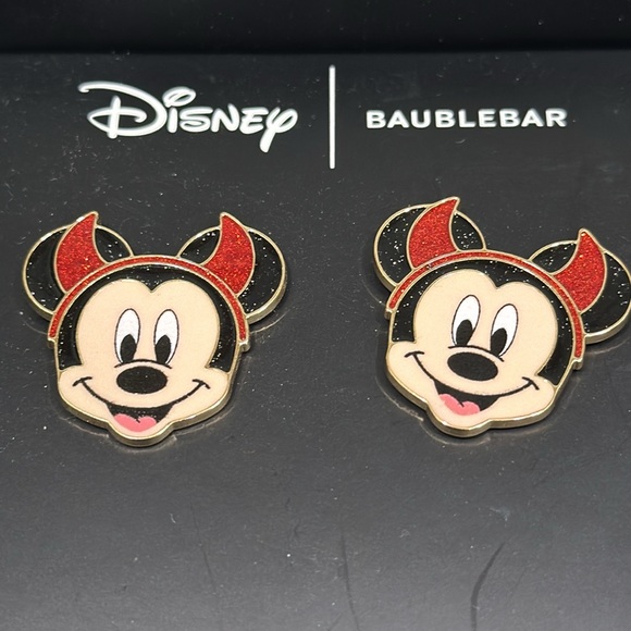 Disney BaubleBar MICKEY MOUSE DEVIL Halloween Earrings 🎃 #Mickey 👻Trending NEW - Picture 5 of 6